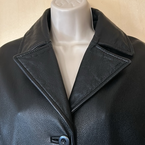 Wilsons black leather coat size L - Picture 2 of 12